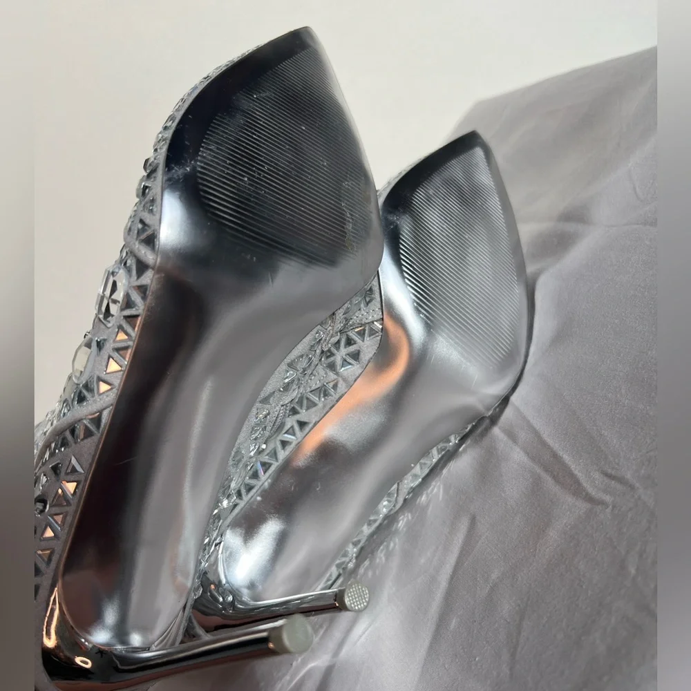 NWOT Steve Madden Crystalle Rhinestones Stilhetto Booties - Picture 10 of 12